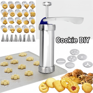 Cookie Machine Mold Baking Tool Aluminum Alloy Piping Nozzle 20 PCS Bean Melting and Squeezing Set for Christmas Decorating