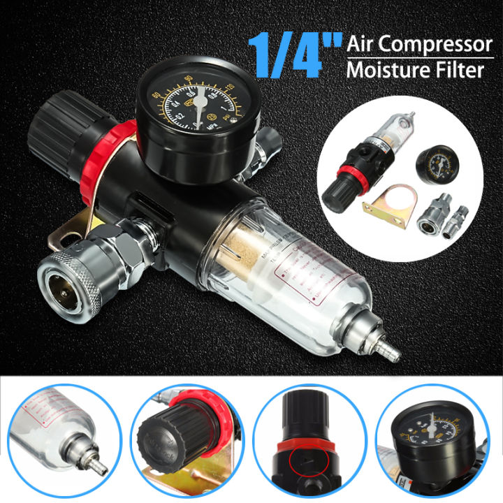 1/4 inch Filter Device Air Compresso Pressure Gauge Moisture Regulator ...