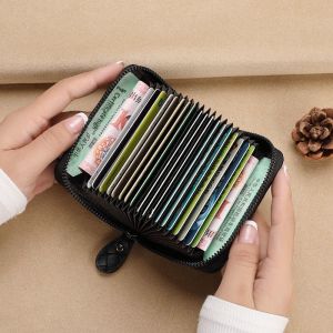 Annies Sphere Túi đựng thẻ da PU đan tinh tế chống từ hóa nhiều ngăn đựng thẻ tiện lợi cho sinh hoạt hàng ngày