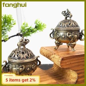 fanghui Voi may mắn hương kim loại sen hương bát hương chủ với xử lý Yoga Thiền trang trí nội thất ancientstyle