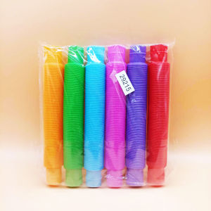 6pcs set random color Pop Tube Telescopic Bellows Sensory Fidget Toy Decompression Toys for Kids