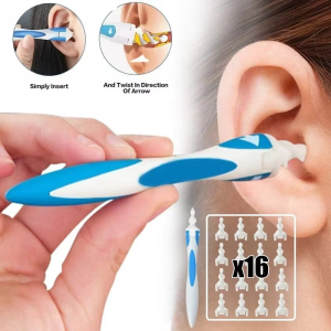 Hot Ear Wax Remover Tool Spiral Ear Cleaner With Soft Silicone 16 Replacement Tips Simply To Grab Extract Earwax Ear Health Care