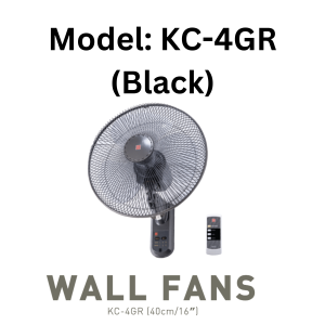 KDK KC-4GR Oscillating Wall Fan 3-Speed with Remote Control Durable 40cm/16" Blade SIRIM Approved 1-Year Warranty - Ready Stock