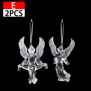 \ud83c\udf8412Pcs Clear Acrylic Snowflake Ornaments Christmas Tree Decorations Winter Wonderland Party Star Snowflake Deer Shaped Crystal Decor