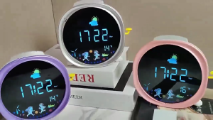 Hiển thị báo động đèn ngủ đồng hồ màn hình thời gian đèn LED PVC ống kính bền ABS trang trí phòng ngủ gia đình