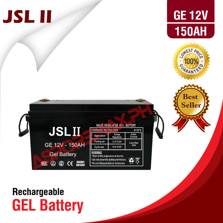 JSL II 12V 150AH GEL Battery For Solar System Rechargeable Engine