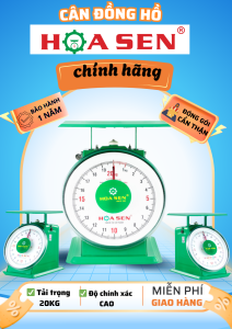 Cân đồng hồ Hoa Sen 20kg - hàng chính hãng - bảo hành 1 năm– Bền bỉ chính xác