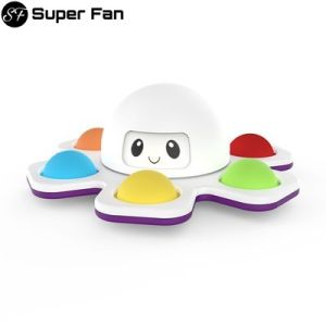 （Super Fan) Pop It Octopus Fidget Spinner Emoji Face-changing Fun Toy