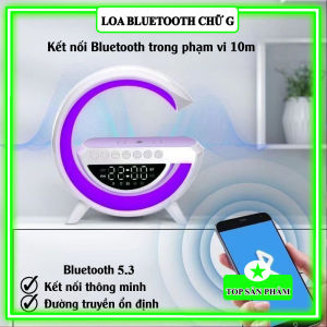 Loa Bluetooth BT 3401 Chữ G Đa Chức Năng Bản Mới Đèn Led RGB Sạc Không Dây Đồng Hồ Báo Thức Có 13 Mức Độ Chuyển Màu