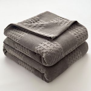 Solid Color Multifunctional Cotton Knitted Air Conditioning Blanket Summer Towel Style Sofa Throws Blankets Bedspread