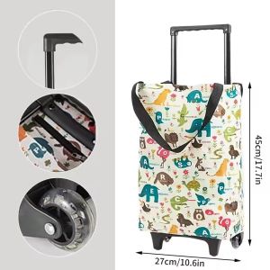Lightweight Shopping Cart Shopping Basket Carrier Cart Storage Bag With Wheel Reusable Supermarket Luggage Trolley