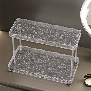 AE Kệ đựng đồ bằng nhựa dạng sóng nước mới dành cho phòng tắm bồn rửa mặt đựng mỹ phẩm và các vật dụng linh tinh không cần khoan.