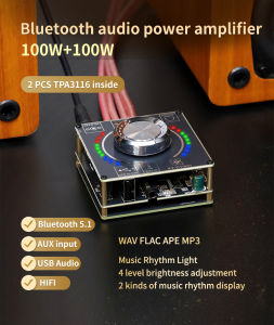 VOKTTA XY-D100H HIFI level 100W * 2 stereo Bluetooth digital amplifier board TPA3116 module supports APP