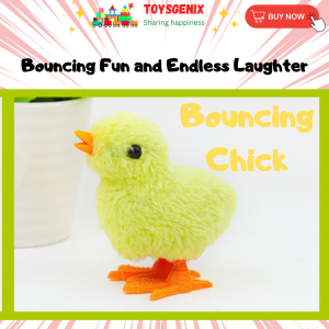 ToysgeniX Gift For Kids Cute Little Yellow Chicken Jumping Stuffed Toy Bouncing Chick Mainan Anak Ayam Melompat