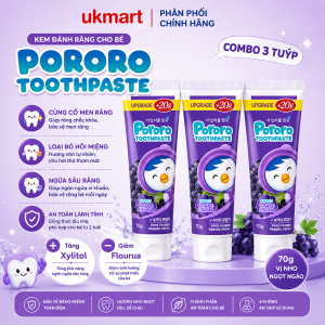Kem Đánh Răng Ít Florua Cho Trẻ Em PORORO Toothpaste 50g - 70g