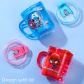 Disney 3 IN 1 Kids Toddler No Leak Sippy Straw Cup with cover Marvel Spider-Man  children's mug anti falling water cup   juice measuring cup Baby Cup Straw Cup Children's  Cup With Scale. 