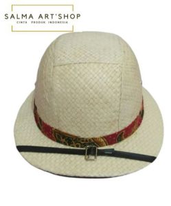 Topi demang anyaman pandan/topi helm sepeda ontel/topi tuan meneer pandan