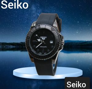 Seiko Jam Tangan Pria Automatic Tanggal Aktif dengan Tali Rubber Warna-Warni