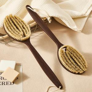 Bath Shower Brush Soft Long Handle Non Slip Grip Natural Bristle Massager Care Tool Essential For Skin Exfoliation Bath