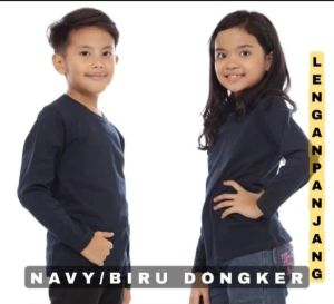 ( BISA COD ) kaos polos anak panjang NAVY - kaos polos anak lengan panjang - kaos polos panjang anak WINSTAR - kaos polos anak