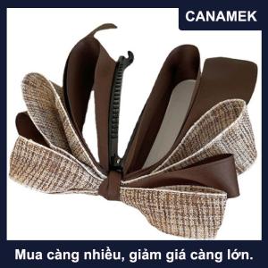 【CANAMEK】 2022 New Ribbon Bow Chuối Clip Dễ Thương Ngọc Trai Tóc Pins Barrette Phụ Nữ Phụ Kiện Tóc Thời Trang Màu Rắn Thanh Lịch Tóc Claw