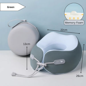 Ready Stock Lightweight Travel Neck Pillow Headrest Neck Support Bantal Leher U Shape Memory Foam Ergonomic Adjustable Portable Comfort Cushion Boleh Lipat Untuk Airplane Flight Kereta Office Pejabat Sandaran Kepala Selesa Cooling Cover Luggage
