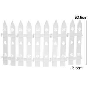 5Pcs Christmas Tree Scene Decoration Fence Little Deer Snowflake Hollow White PVC Christmas Fence 30cm