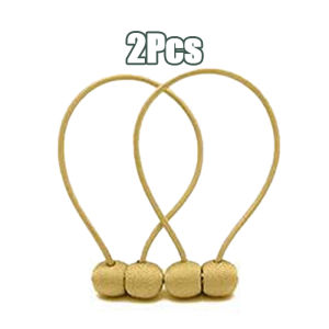 2pcs Magnetic Curtain Tiebacks Holdback Clips Braided Ball Buckle Punch For Windows Curtain