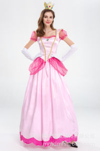 Halloween cos Mario   Princess Peach pink pricess Pink party queen costume for stage performances