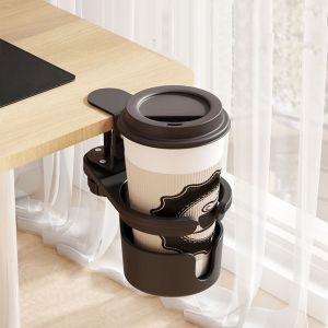 YIDIA สีดำสีดำ ที่วางแก้วแบบหมุนได้ พลาสติกทำจากพลาสติก ป้องกันการรั่วไหล ที่วางแก้วด้านข้าง มัลติฟังก์ชั่ ปรับได้ปรับได้ ชั้นวางขวดแก้วกาแฟ สำหรับบ้าน