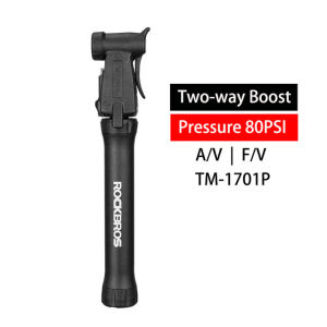 ROCKBROS Cycling Bike Bicycle Mini Pump 150 PSI Aluminum Alloy Portable With Pressure Gauge Inflator Bike Tire Pump Presta Valve
