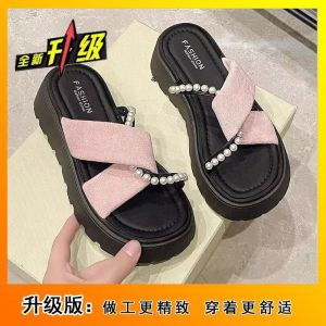 [Free Shipping] WomenS Platform Sandals With Thick Soles Perfect For The Beach A New Summer Fashion Trend Paired With A Pearl Dress