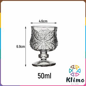 Klimo Household Diamond Goblet Wine Whiskey Glass 50ML Champagne Fruit Juice Wine Glass 1Pc