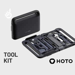 HOTO 40PC Household Tool Kit LED Light 3 Torque 14 Tools & 26 Accessories 2000 mAh Battery DIY