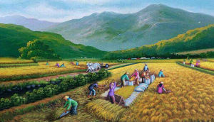 DIY Diamond Painting Full Panen Pedesaan Pegunungan 60x90 CM D756