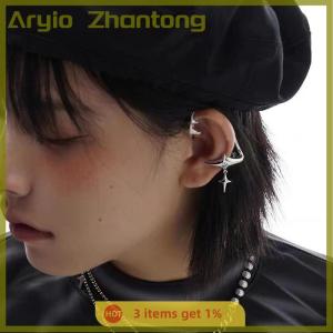 Aryio 1Pair Fashion Color Star Clip Ear Cuff Earrings for Women Zircon No Trendy Ear Clip Gothic Irregular Earcuff Earring Jewelry