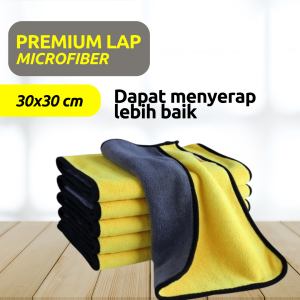 High Quality Lap Microfiber 30x30cm Detailing Poles Wax Coating Serbaguna Lembut Untuk Mobil Motor