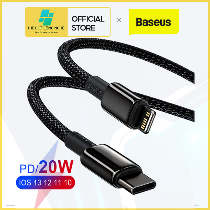 Hoả tốc-2h] Cáp sạc nhanh USB Type C BASEUS PD 20W Dây Sạc iPhone