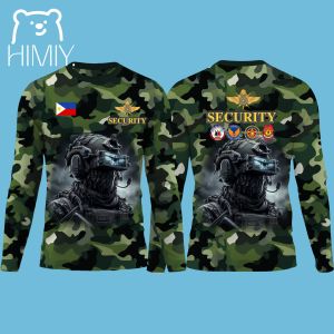 Tactical Camouflage Style Security Guard Uniform Longsleeve Tshirts For Men Casual Loose And Comfortable Breathable Working T Shirt