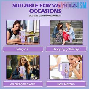 【Enthusiasm】🌟🌟【Hot Sale】🎈 6pcs Accessories Set Water Bottle Boots Cover Mini Hooks Lipstick Sleeve Pouch Pom Daisy Charm Keychain For Stanley Tumbler