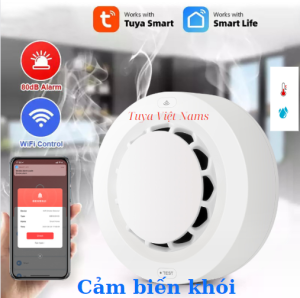 Cảm biến cảnh báo khói wifi zigbee tuya/smartlife tích hợp cảm biến nhiệt độ độ ẩm