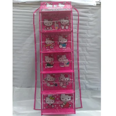 Tempat Rak Sepatu Gantung Resleting HSO Zipper Karakter HELLO KITTY FANTA