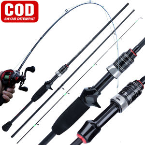 Sougayilang 1.8M Tongkat Pancing Ultralight Pancing Casting Spinning Pancing Power M Carbon Rod Tiang 3 Bagian Serat Karbon Baitcasting Fishing Rod