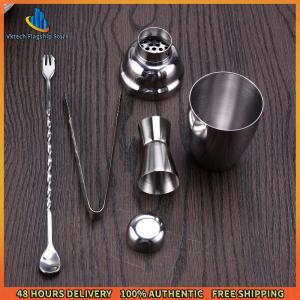 Vktech High-Quality 4-Piece Stainless Steel Cocktail Shaker Set 250ml for Home Bar and Professional Bartenders