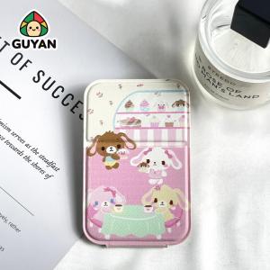 Gương trang điểm mini bọc da PU hoạt tiết hoạt hình bé gấu dể thương gấp gọn tiện lợi mang đi chơi hay du lịch