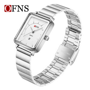 OFNS Watch for Women Waterproof Elegant Square Quartz Watch Steel/Mesh/Leather Strap Minimalist Style Calendar Window Luxury Casual Fashion Watches
