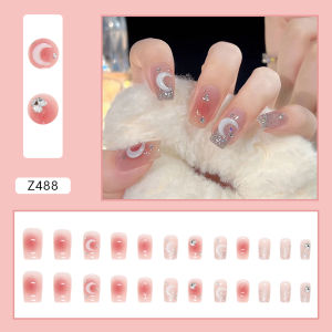 DD920 เล็บปลอมยาว เล็บปลอมสำเร็จรูป เล็บปลอมยาว กันน้ำ หลากหลายสไตล์ กล่องละ 24 ชิ้น