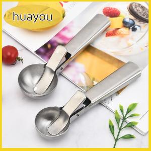 huayou Ice Cream Scoops Stainless Steel Ice Cream Digger Non-Stick Fruit Ice Ball Maker Watermelon Ice Cream Spoon Tool