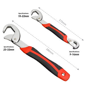 2 Pcs Multi-Function Adjustable Wrench Universal Quick Snap Set Grip Spanner Spanar Serbaguna