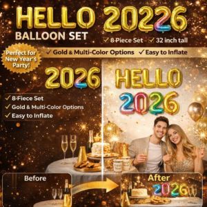 2026 Number Alphabet Balloons Set New Year Birthday Party Decorations Latex Balloons Kit 2026 Celebration Supplies